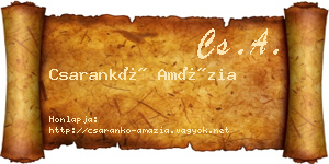 Csarankó Amázia névjegykártya